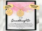 Granddaughter Necklace, Granddaughter Gift, Custom Star Map By Date, Gift From Grandma, Gift From Grandpa, Granddaughter Christmas, Birthday