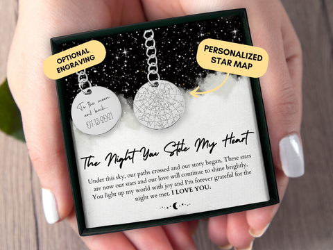Gift For Boyfriend, Gift for Husband, Custom Star Map By Date, Star Map Keychain, Anniversary Gift For Him, Birthday Gift, Christmas Gift