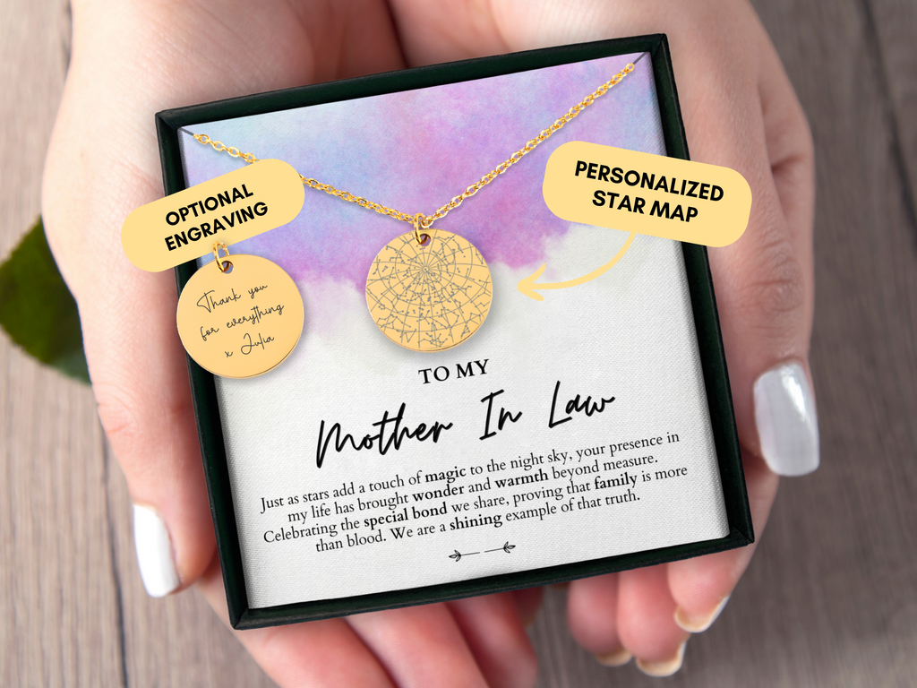 Mother In Law Gift Christmas, Mother In Law Necklace, Custom Star Map By Date, Gift From Daughter In Law, Personalized Gift, Birthday Gift