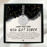 Sobriety Keychain, Sobriety Gift, Custom Star Map By Date, Sober Anniversary, Constellation Map, AA, NA, Addiction Recovery, Jewelry
