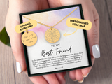 Best Friend Personalized Gift, Best Friend Necklace, Custom Star Map By Date, Best Friend Birthday Gift For Her, Best Friend Christmas Gift
