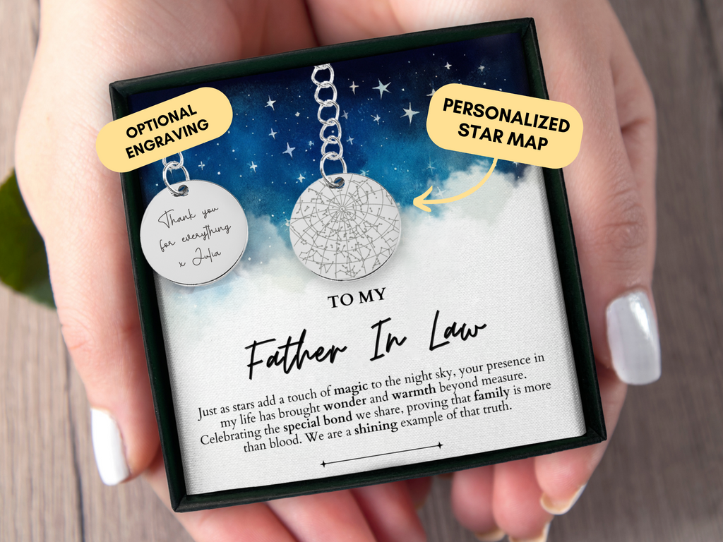 Father In Law Gift, From Daughter In Law, Custom Star Map By Date, Personalized Keychain, Father In Law Birthday, Christmas Gift, Bonus Dad