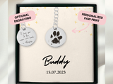 Custom Paw Print Keychain, Dog, Cat, Personalized Pet Memorial Keychain, Engraved Pet Photo Keychain, Pet Memorial Gift, Pet Jewelry Gift