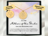 Mother Of The Bride Gift From Groom, Gift For Parents On Wedding Day, Personalized Necklace, Custom Star Map By Date, Mother In Law Gift