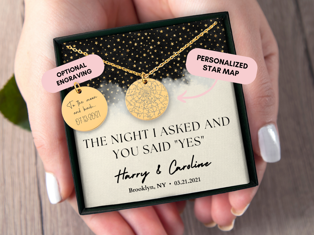 Fiance Gift For Her, Custom Star Map By Date, Personalized Anniversary Gift, Gift for Her, Gift For Fiance, Birthday Gift, Engagement Gift