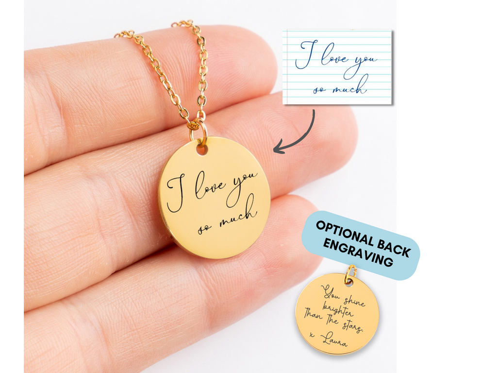 Handwriting Necklace, Handwriting Gift, Actual Handwriting, Personalized, Custom Handwriting Jewelry, Memorial Gift, Rememberance Gift