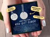 Sobriety Gift, Sobriety Date Keychain, Custom Star Map By Date, Sober Anniversary, Constellation Map, AA, NA, Addiction Recovery, Jewelry