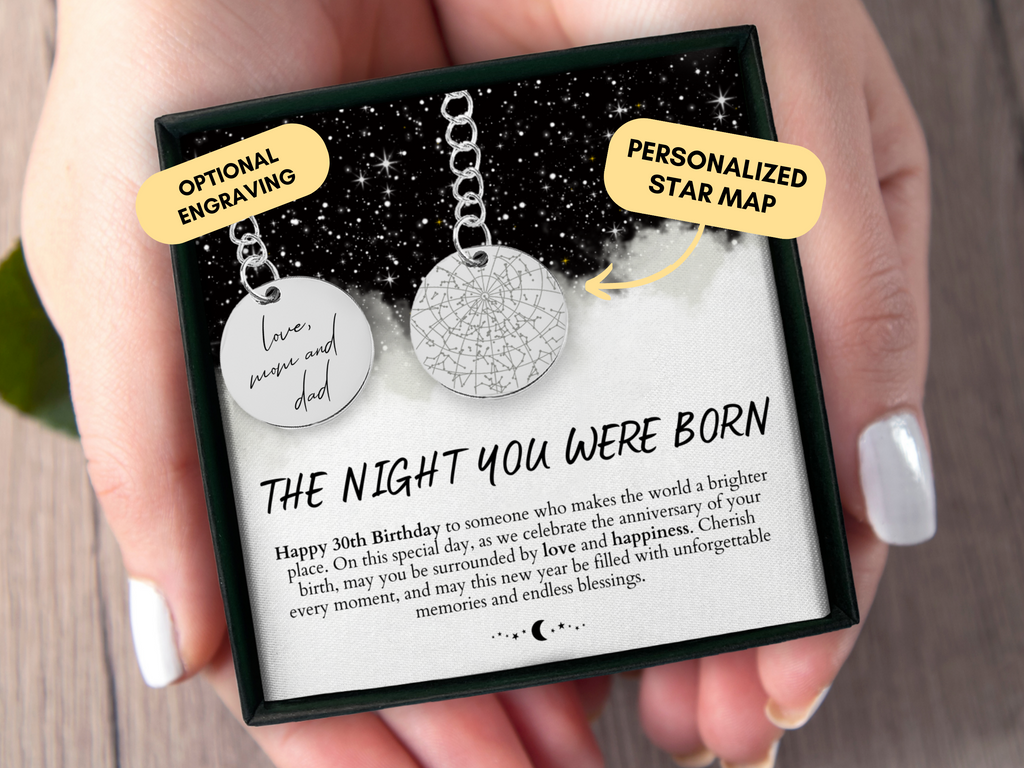 30th Birthday Gift For Him, Custom Star Map By Date, Custom Star Chart, 30th Birthday Gift, Personalized Keychain, Gift for Son, Boyfriend