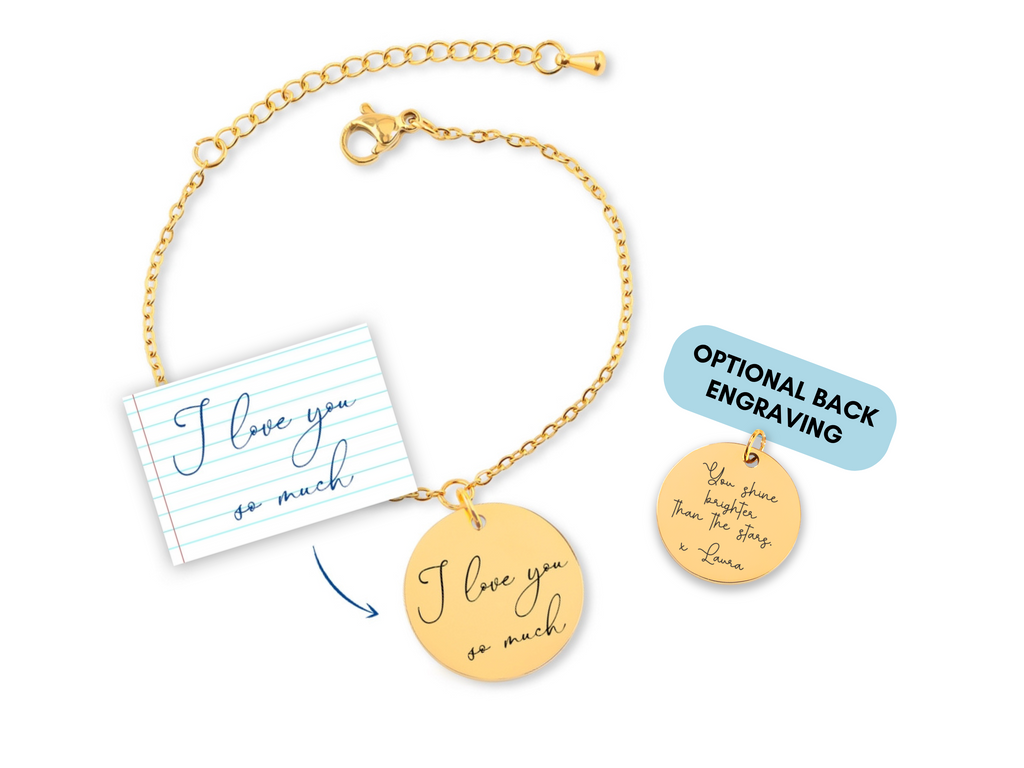Handwriting Bracelet, Handwriting Gift, Actual Handwriting, Personalized, Custom Handwriting Jewelry, Memorial Gift, Rememberance Gift
