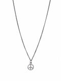 Silver Peace Sign Pendant on Silver Chain Necklace