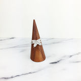 Silver Crossed Feathers Ring
