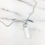 White Gemstone Point Necklace