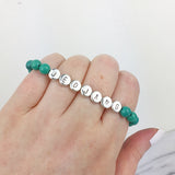 Turquoise and Silver Custom Bead Bracelet