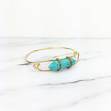 Gold Turquoise Arrowhead Bangle Bracelet