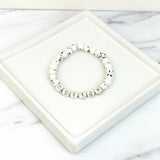 Dalmatian Gemstone and Silver Custom Bead Bracelet