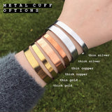 Feather Symbol Cuff Bracelet [Silver / Gold / Copper]
