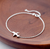 Airplane Sterling Silver Chain Bracelet
