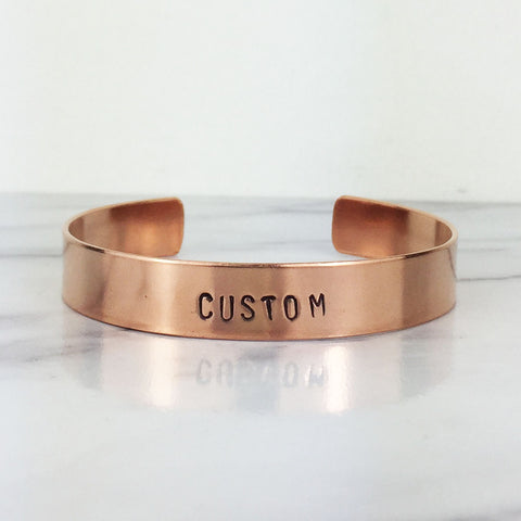 Thick Copper Custom Cuff Bracelet