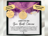 Cancer Survivor Gift, Personalized Necklace, Breast Cancer Gifts, Custom Star Map By Date, Fuck Cancer, Warrior, Birthday, Christmas Gift