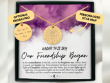 Friendship Anniversary Gift, Best Friends Necklace, Personalized Gift, Custom Star Map By Date, Best Friend Birthday Gift For Her, Christmas