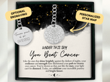 Cancer Survivor Gift, Personalized Necklace, Keychain, Cancer Gifts, Custom Star Map By Date, Fuck Cancer, Warrior, Birthday,Christmas Gift