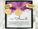 Aunt Gift From Niece, Aunt Necklace, Custom Star Map By Date, Gift For Aunt, Auntie Gift, Personalized Gift, Aunt Birthday, Aunt Christmas