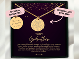 Godmother Gift, From Goddaughter, From Godson, Custom Star Map By Date, Godmother Necklace, Personalized Gift, Godmother Birthday, Christmas