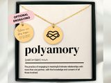 Polyamory Necklace, Polyamory Jewelry, Definition, Gift For Girlfriend, Polyamory Gift, Throuple, Personalized Gift, Anniversary Gift