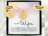 Gift For Wife, Wife Necklace, Wife Birthday Gift, Custom Star Map By Date, Wife Gift Christmas, Lesbian Wife Gift, Wife Anniversary Gift