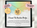 Custom Pet Memorial Necklace, Rainbow Bridge, Engraved Pet Photo Necklace, Personalized Pet Memorial Gift, Dog Memorial, Cat Memorial