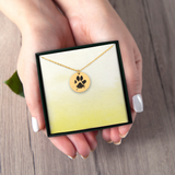 Custom Paw Print Necklace, Dog, Cat, Personalized Pet Memorial Necklace, Engraved Pet Photo Necklace, Pet Memorial Gift, Pet Jewelry Gift