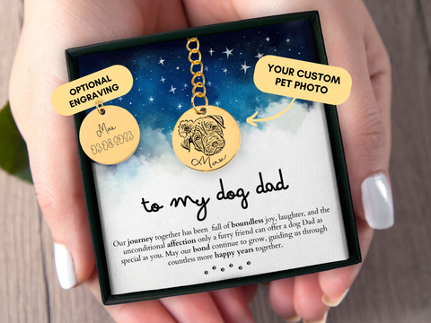 Custom Dog Dad Keychain, Dog Dad Gift, Engraved Pet Photo Keychain, Dog Lover Gift for Men, Personalized Pet Gift, Dog Dad Era