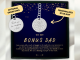 Bonus Dad Gift, Bonus Dad Wedding Gift, Step Dad Gift, Custom Star Map By Date, Step Dad Keychain, Bonus Dad Christmas Gift, Father In Law