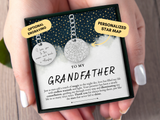 Personalized Grandpa Gift, Grandfather Gift, Wedding Day, Custom Star Map By Date, Grandpa Christmas Gift, Birthday Gift, Grandpa Keychain