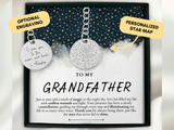 Personalized Grandpa Gift, Grandfather Gift, Wedding Day, Custom Star Map By Date, Grandpa Christmas Gift, Birthday Gift, Grandpa Keychain