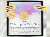 Unbiological Daughter Gift, Step Daughter Gift, Custom Star Map By Date, Stepdaughter Jewelry, Bonus Daughter, Gift From Step Mom, Necklace
