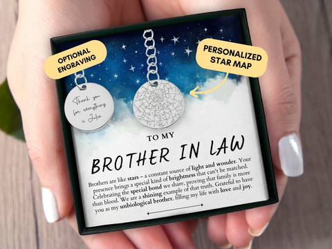 Brother In Law Gift, Custom Star Map By Date, Personalized Gift, Brother In Law Birthday Gift, Brother In Law Christmas Gift, Keychain