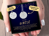 Uncle Gift From Niece, Uncle Keychain, Custom Star Map By Date, From Nephew, From Kids, Uncle Birthday Gift, Uncle Christmas Gift, Custom
