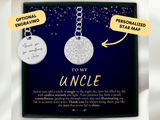 Uncle Gift From Niece, Uncle Keychain, Custom Star Map By Date, From Nephew, From Kids, Uncle Birthday Gift, Uncle Christmas Gift, Custom