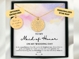 Bride Gift From Maid Of Honor, Maid Of Honor Gift Box, Personalized Necklace, Custom Star Map By Date, On Wedding Day, Day Of Wedding
