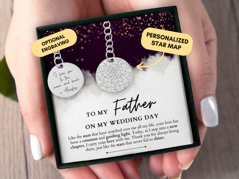 Father Of The Bride Gift From Daughter, Father Of Bride Gift From Daughter, Personalized Gift For Dad, Custom Star Map By Date, Wedding Day