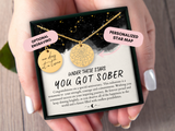 Sobriety Bracelet, Sobriety Gift, Custom Star Map By Date, Sober Anniversary, Constellation Map, AA, NA, Addiction Recovery, Jewelry