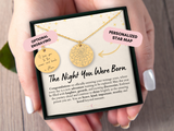 13th Birthday Gift, Custom Star Map By Date, Custom Star Chart, Thirteen Birthday, Personalized Gift, Necklace, Gift for Daughter, Teenager