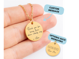 Custom Quote Necklace, Custom Message Necklace, Personalized Text Necklace, Affirmation, Song Lyric, Passage, Scripture, Book, Mantra