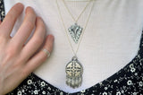 Silver Aztec Feather Disc Necklace
