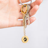 Custom Pet Memorial Keychain, Rainbow Bridge, Engraved Paw Print Keychain, Personalized Pet Memorial Gift, Dog Memorial, Cat Memorial