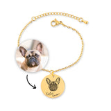 Custom Pet Portrait Bracelet, Dog, Cat, Engraved Pet Photo Bracelet, Personalized Pet Memorial Bracelet, Dog Lover Gift, Cat Mom Gift