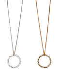 Hammered Circle Pendant Necklace (Gold / Silver)