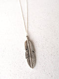 Silver Feather Pendant Necklace