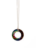 Crystal Circle Donut Necklace (Gold / Silver Chain)